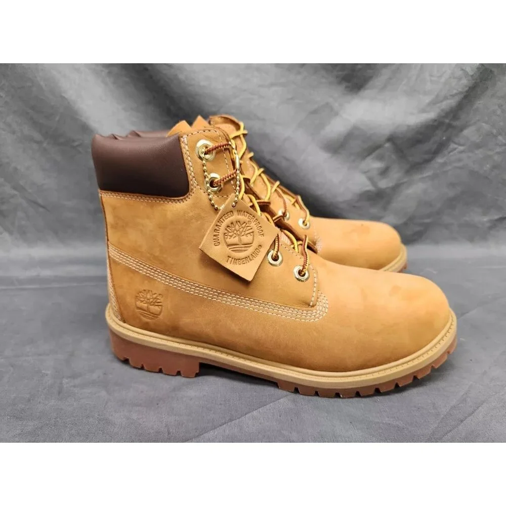Timberland Youth 6 Inch Premium Waterproof Boots Wheat Size 10 NEW NO BOX! - Picture 9 of 11